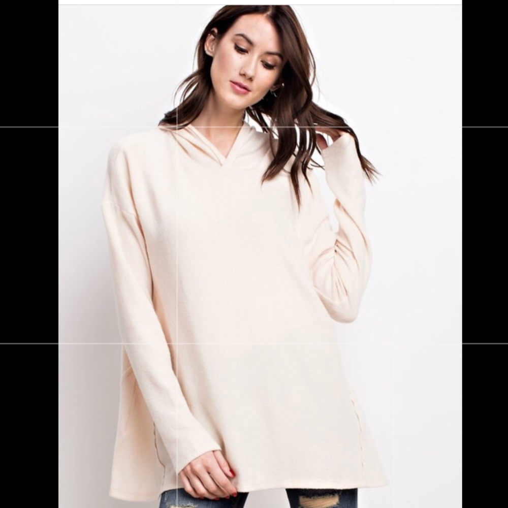Soft oversized long sleeve pull over hoodie